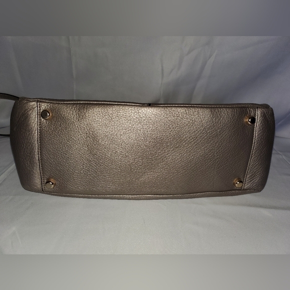 COACH MORGAN SATCHEL IN PEBBLE LEATHER METALLIC SILVER - Picture 9 of 9